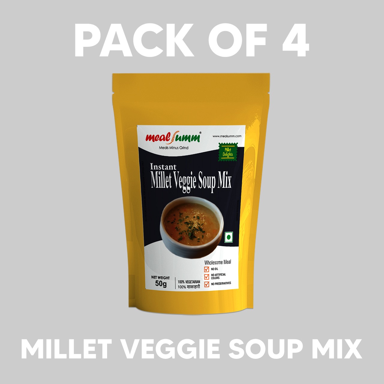 Vegetable Millet Soup Mix (100% millet, gluten free, preservative free) - 200 gm